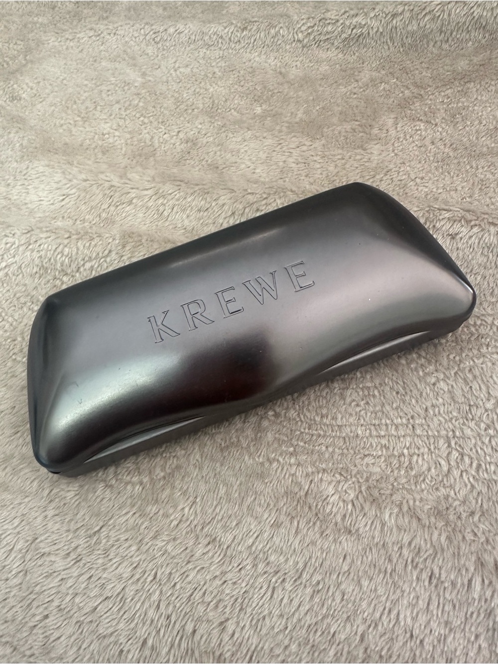 KREWE Charcoal Gray Gloss Embossed Eyewear Case